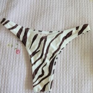 Cupshe Zebra Print Bikini Bottoms - Brown and White Size MEDIUM